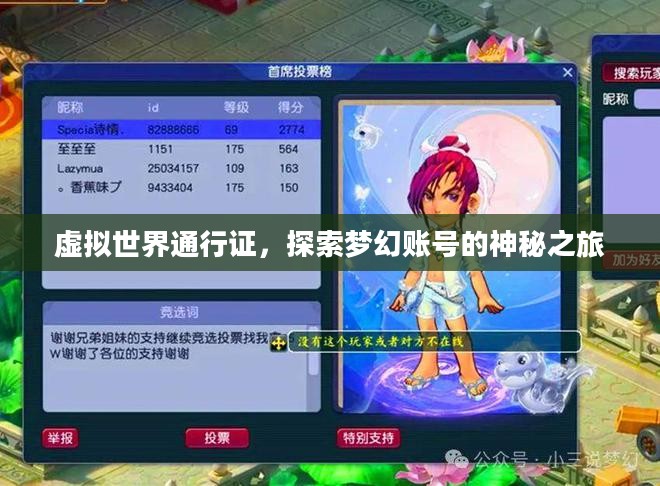 虚拟世界通行证,探索梦幻账号的神秘之旅 虚拟世界通行证,探索梦幻账号的神秘之旅