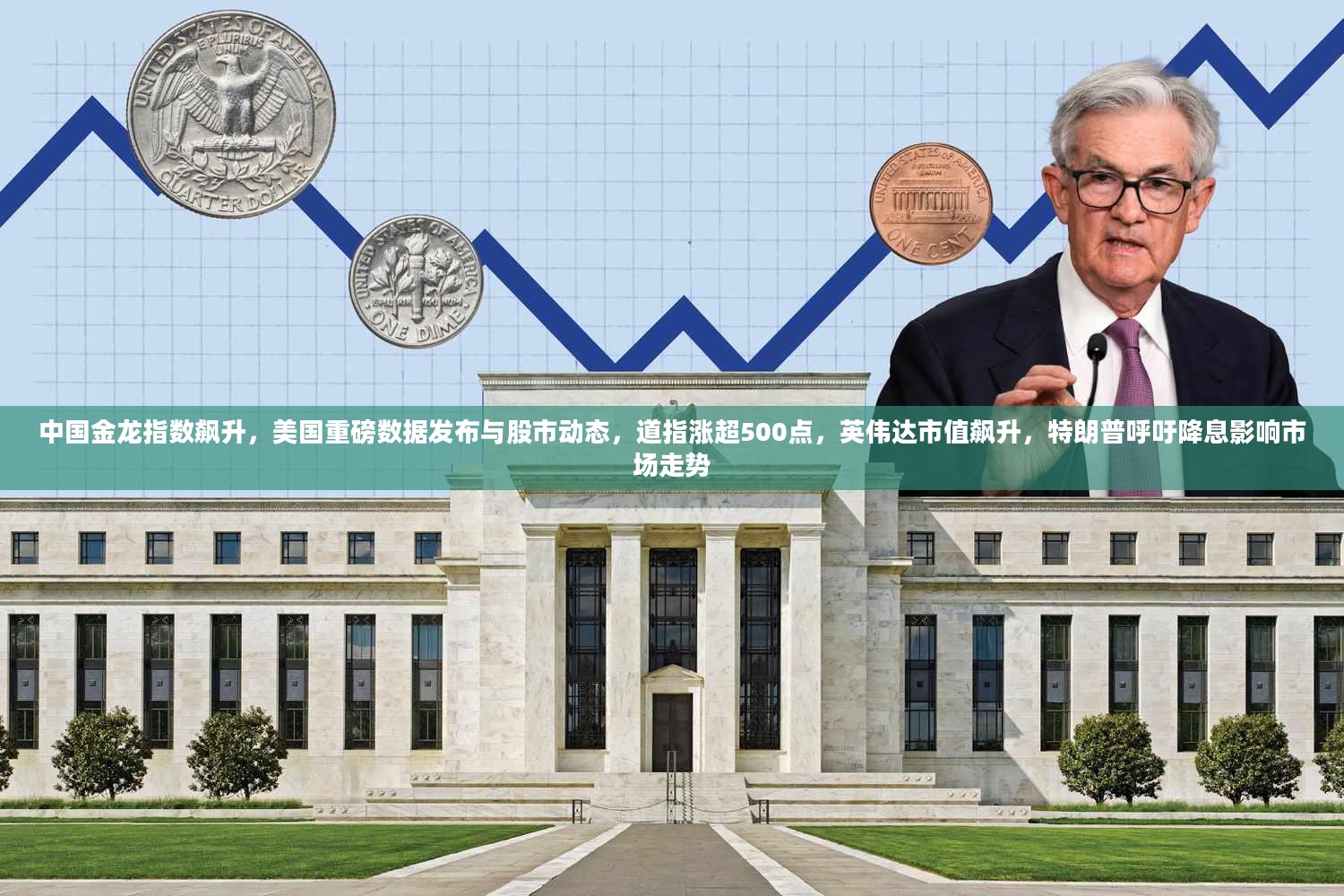 中国金龙指数飙升,美国重磅数据发布与股市动态,道指涨超500点,英伟达市值飙升,特朗普呼吁降息影响市场走势 中国金龙指数飙升,美国重磅数据发布与股市动态,道指涨超500点,英伟达市值飙升,特朗普呼吁降息影响市场走势