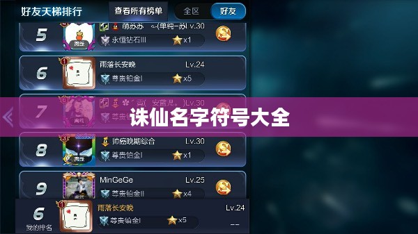 《诛仙》游戏角色名字符号使用指南