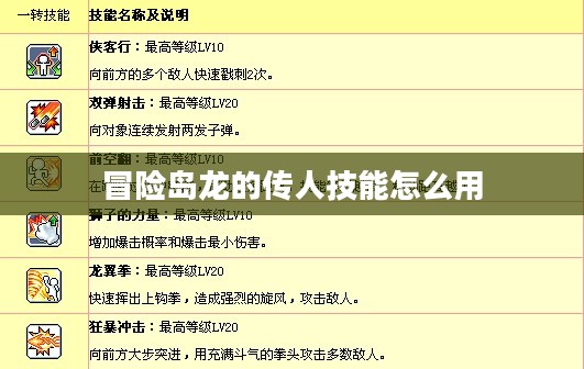 冒险岛龙的传人技能解析与搭配指南