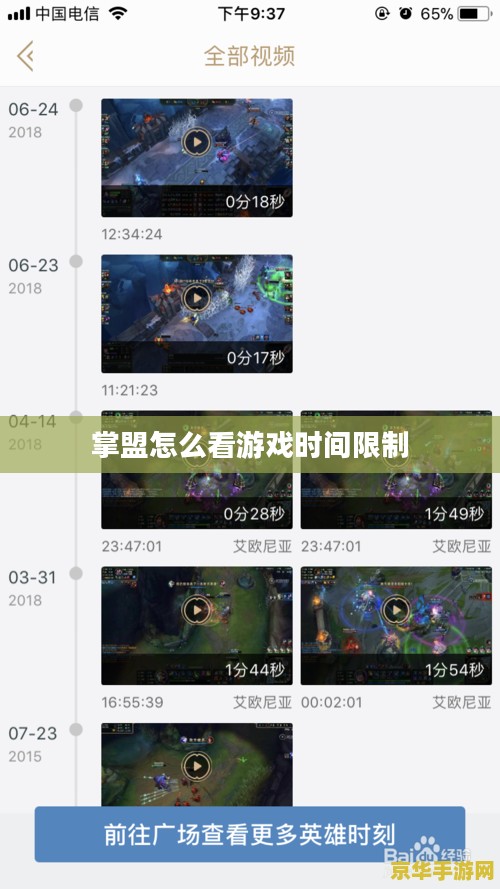 掌盟游戏时间查看与合理管理指南
