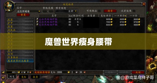 魔兽世界角色瘦身技巧全解析，打造完美体型