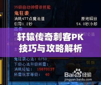 轩辕传奇刺客PK技巧与攻略解析