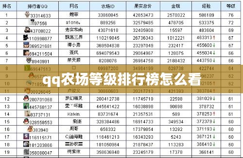 QQ农场等级排行榜，揭秘高手的养成之路