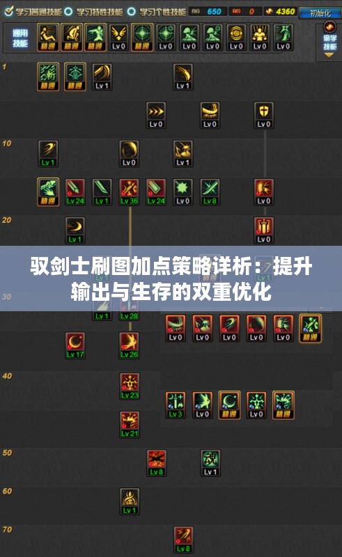 驭剑士刷图加点策略详析：提升输出与生存的双重优化