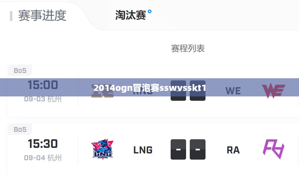 ogn2014冒泡赛：精彩对决与赛事解析