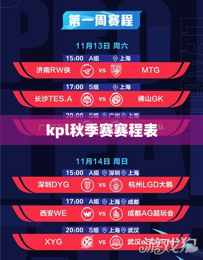 2021 KPL秋季赛赛程安排与精彩对决解析