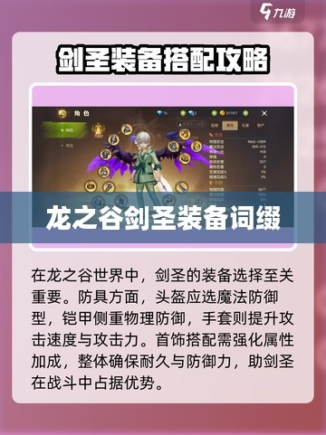 龙之谷剑圣装备选择与搭配策略解析