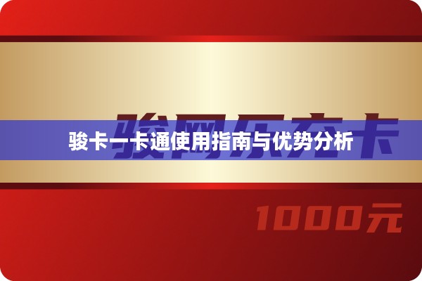 骏卡一卡通使用指南与优势分析
