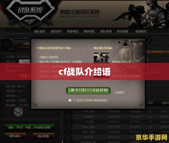 CF战队：实力与荣耀的象征