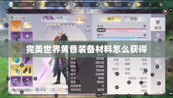 完美世界黄昏装备材料详解：获取与使用指南