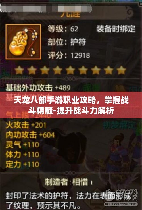 天龙八部手游职业攻略，掌握战斗精髓-提升战斗力解析