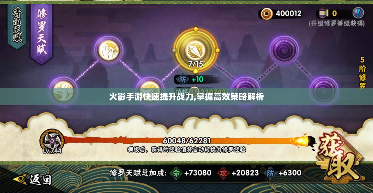 火影手游快速提升战力,掌握高效策略解析