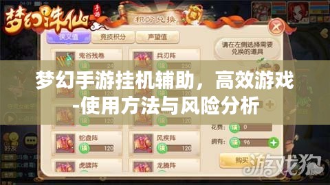 梦幻手游挂机辅助,高效游戏-使用方法与风险分析 梦幻手游挂机辅助,高效游戏-使用方法与风险分析