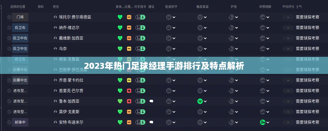 2023年热门足球经理手游排行及特点解析 2023年热门足球经理手游排行及特点解析