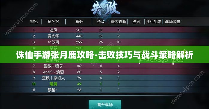 诛仙手游张月鹿攻略-击败技巧与战斗策略解析 诛仙手游张月鹿攻略-击败技巧与战斗策略解析