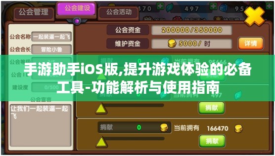 手游助手iOS版,提升游戏体验的必备工具-功能解析与使用指南 手游助手iOS版,提升游戏体验的必备工具-功能解析与使用指南