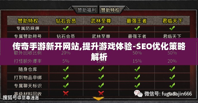 传奇手游新开网站,提升游戏体验-SEO优化策略解析
