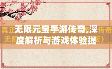 无限元宝手游传奇,深度解析与游戏体验提升-攻略指南
