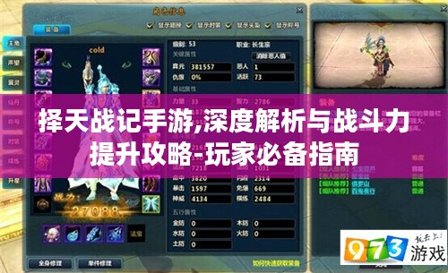 择天战记手游,深度解析与战斗力提升攻略-玩家必备指南