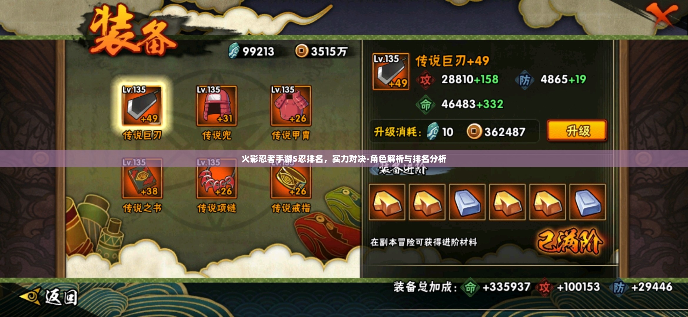 火影忍者手游S忍排名，实力对决-角色解析与排名分析