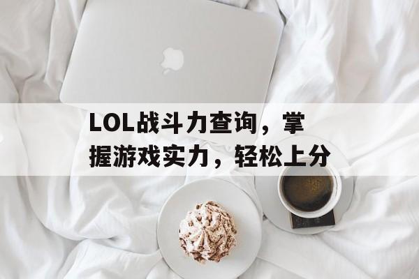 LOL战斗力查询，掌握游戏实力，轻松上分