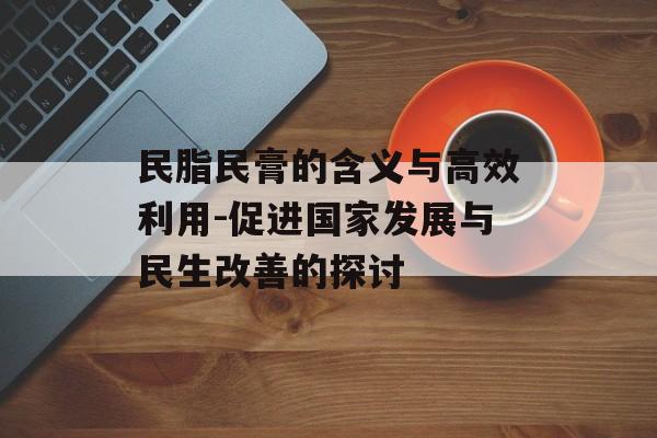 民脂民膏的含义与高效利用-促进国家发展与民生改善的探讨
