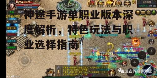神途手游单职业版本深度解析，特色玩法与职业选择指南