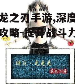 战龙之刃手游,深度体验攻略-提升战斗力指南