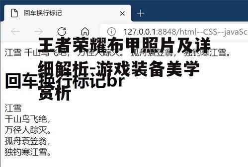 二、布甲的属性解析