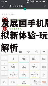 游戏发展国手机版,策略模拟新体验-玩法与技巧解析
