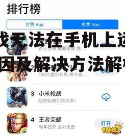 游戏无法在手机上运行,原因及解决方法解析