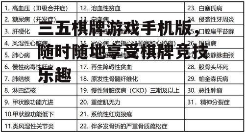 三五棋牌游戏手机版，随时随地享受棋牌竞技乐趣