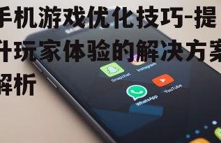 手机游戏优化技巧-提升玩家体验的解决方案解析