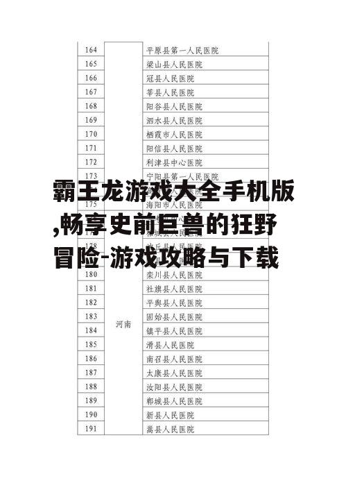 二、热门霸王龙游戏推荐