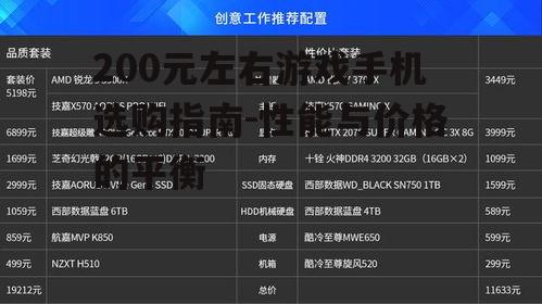 200元左右游戏手机选购指南-性能与价格的平衡