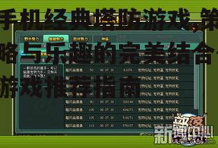 手机经典塔防游戏,策略与乐趣的完美结合-游戏推荐指南