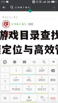 手机游戏目录查找指南-快速定位与高效管理