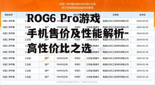 二、售价详情分析