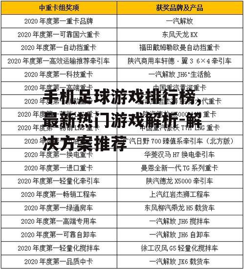 手机足球游戏排行榜,最新热门游戏解析-解决方案推荐