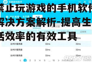 二、主流游戏限制软件的特点与功能