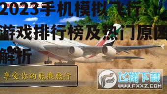 二、第一名：飞行模拟器2023