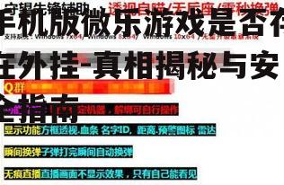 手机版微乐游戏是否存在外挂-真相揭秘与安全指南