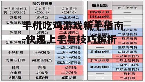 手机吃鸡游戏新手指南-快速上手与技巧解析