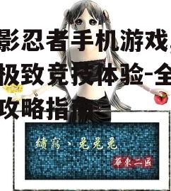 幻影忍者手机游戏,打造极致竞技体验-全方位攻略指南