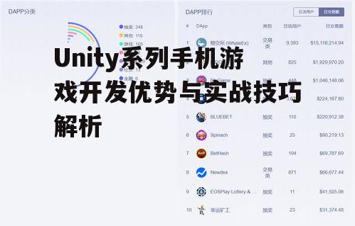 Unity系列手机游戏开发优势与实战技巧解析