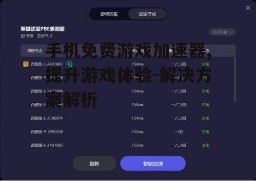 手机免费游戏加速器,提升游戏体验-解决方案解析