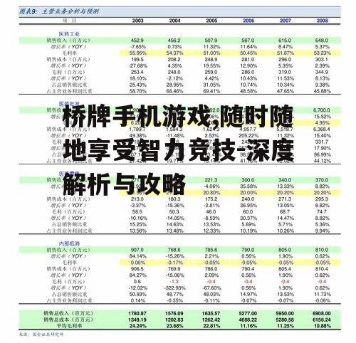 桥牌手机游戏,随时随地享受智力竞技-深度解析与攻略