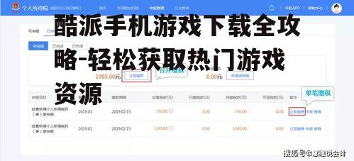 二、第三方平台下载游戏注意事项