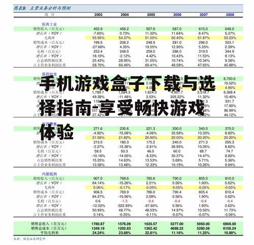 手机游戏盒子下载与选择指南-享受畅快游戏体验
